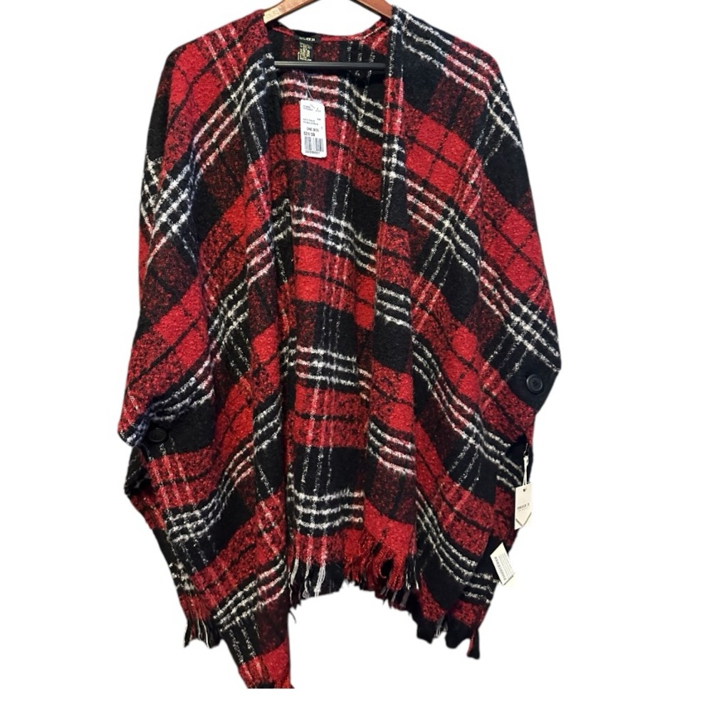 Forever 21 Red and Black Plaid Wrap